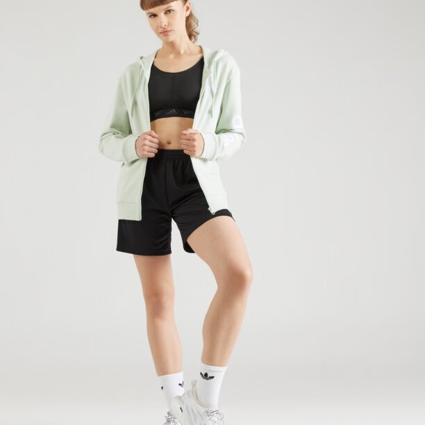 ADIDAS SPORTSWEAR Bluză cu fermoar sport 'Essentials'  verde pastel / alb preţ