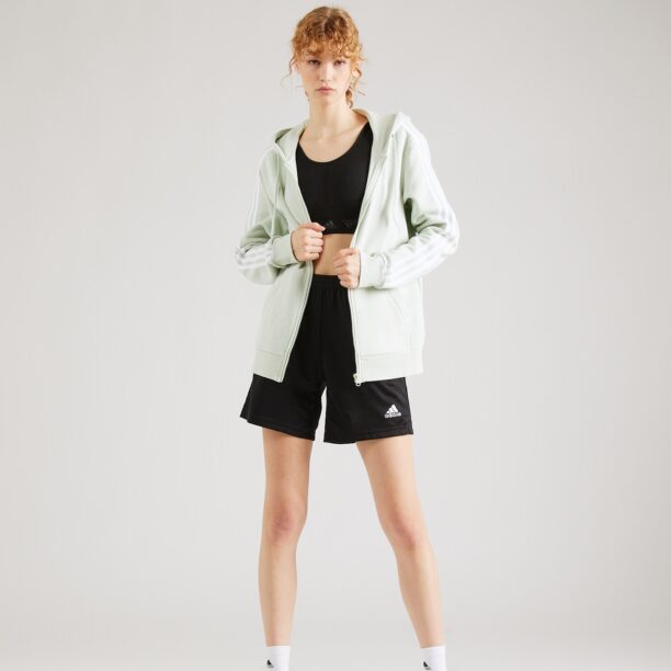 Cumpăra ADIDAS SPORTSWEAR Bluză cu fermoar sport 'Essentials'  verde pastel / alb