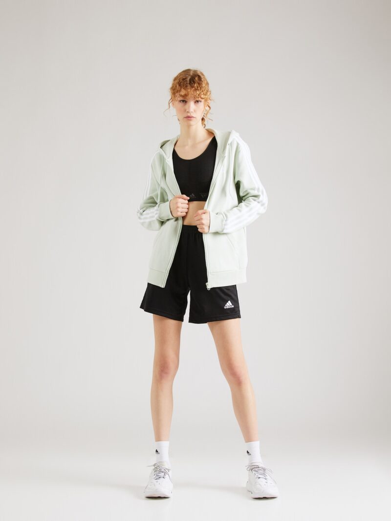 Cumpăra ADIDAS SPORTSWEAR Bluză cu fermoar sport 'Essentials'  verde pastel / alb