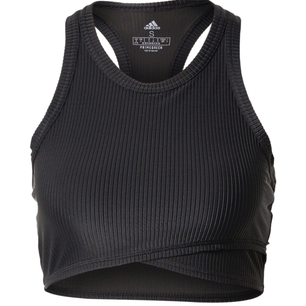 ADIDAS SPORTSWEAR Sport top 'Studio Wrapped Rib'  gri deschis / negru