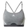 ADIDAS SPORTSWEAR Sutien sport 'Aeroreact Light-Support 3-Stripes'  gri / negru / alb