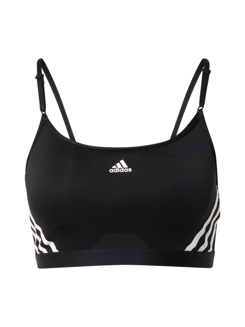 ADIDAS SPORTSWEAR Sutien sport 'Aeroreact Light-Support 3-Stripes'  negru / alb