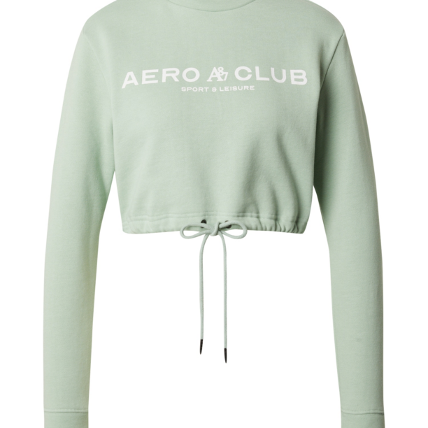 AÉROPOSTALE Bluză de molton  verde pastel / alb