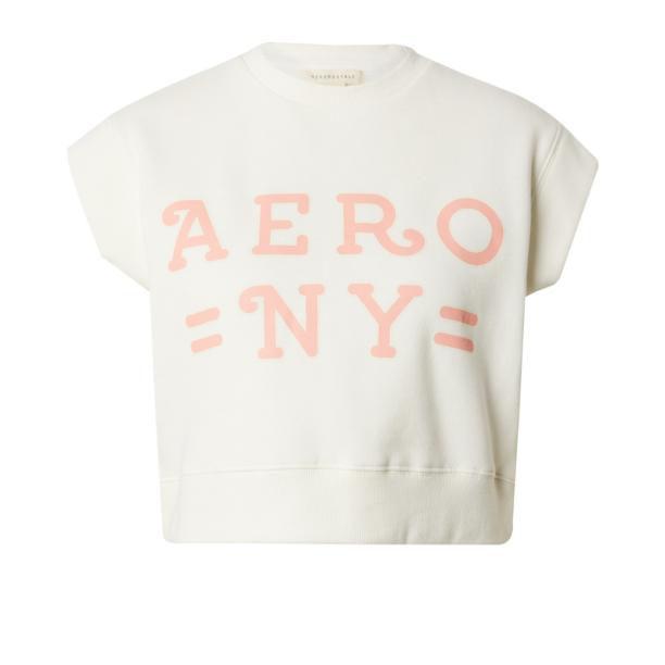 AÉROPOSTALE Tricou 'AERO NY'  portocaliu caisă / alb murdar