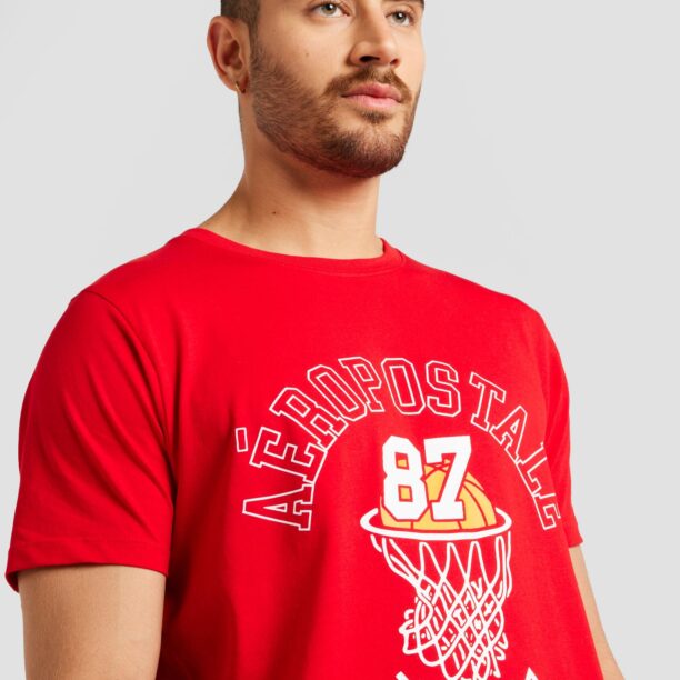 Preţ AÉROPOSTALE Tricou 'BASKETBALL TEAM 87'  galben lămâie / roșu / alb