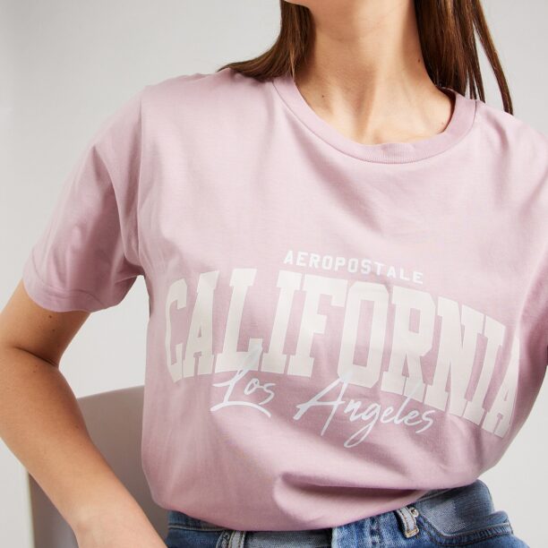 Preţ AÉROPOSTALE Tricou 'CALIFORNIA'  mov liliachiu / alb