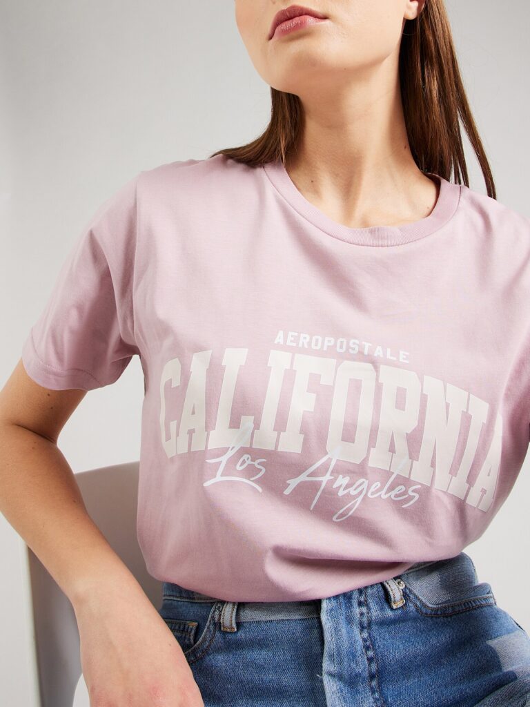 Preţ AÉROPOSTALE Tricou 'CALIFORNIA'  mov liliachiu / alb