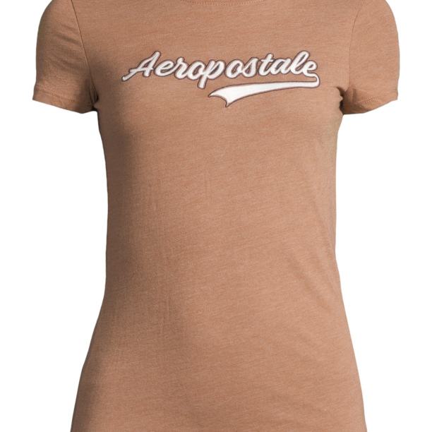 AÉROPOSTALE Tricou 'JKI SCRIPT TAIL'  bej amestecat / alb