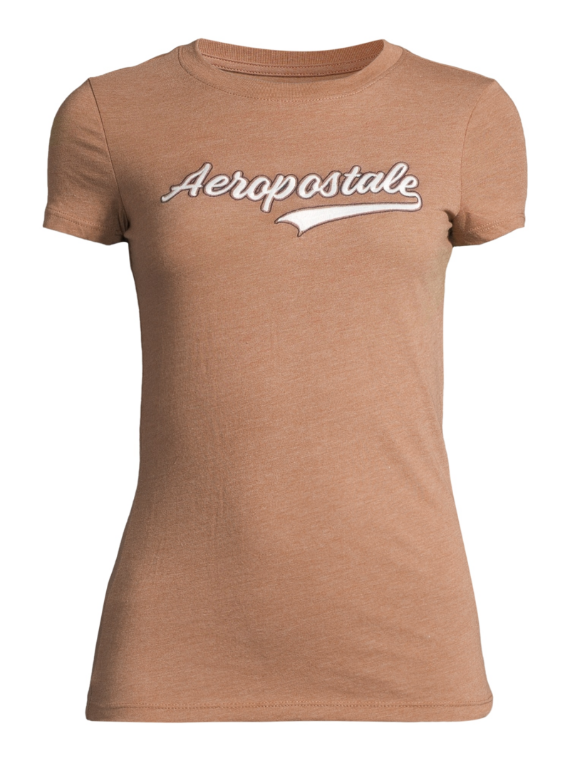 AÉROPOSTALE Tricou 'JKI SCRIPT TAIL'  bej amestecat / alb