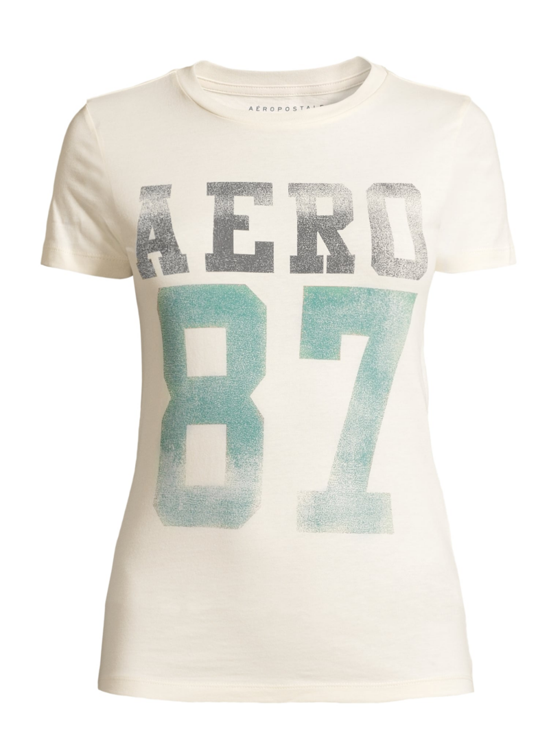 AÉROPOSTALE Tricou 'JUNE'  ecru / opal / gri grafit