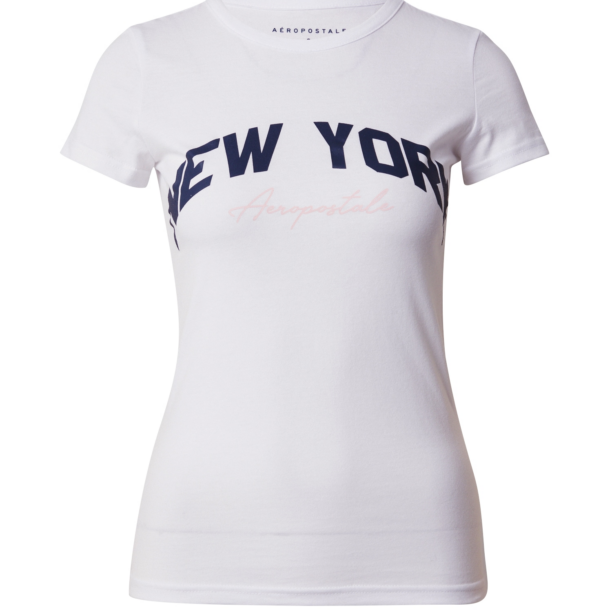 AÉROPOSTALE Tricou 'NEW YORK'  bleumarin / roz / alb