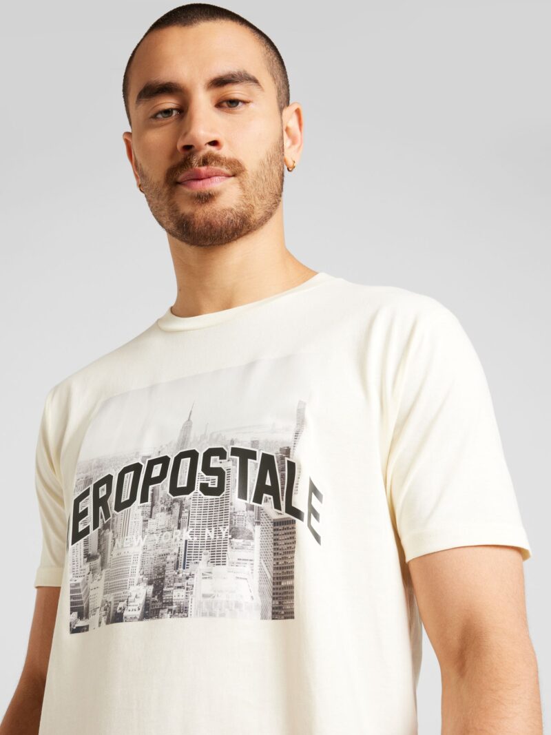 Preţ AÉROPOSTALE Tricou 'NY CITY'  ecru / gri închis / negru