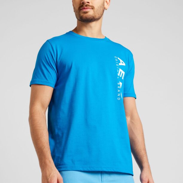 AÉROPOSTALE Tricou 'ORIGINAL'  azuriu / alb