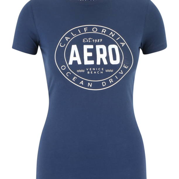 AÉROPOSTALE Tricou  albastru închis / alb