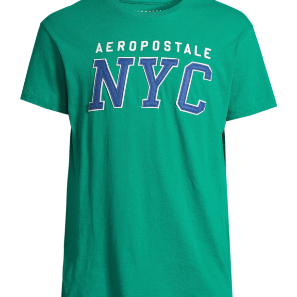 AÉROPOSTALE Tricou  albastru închis / verde / alb