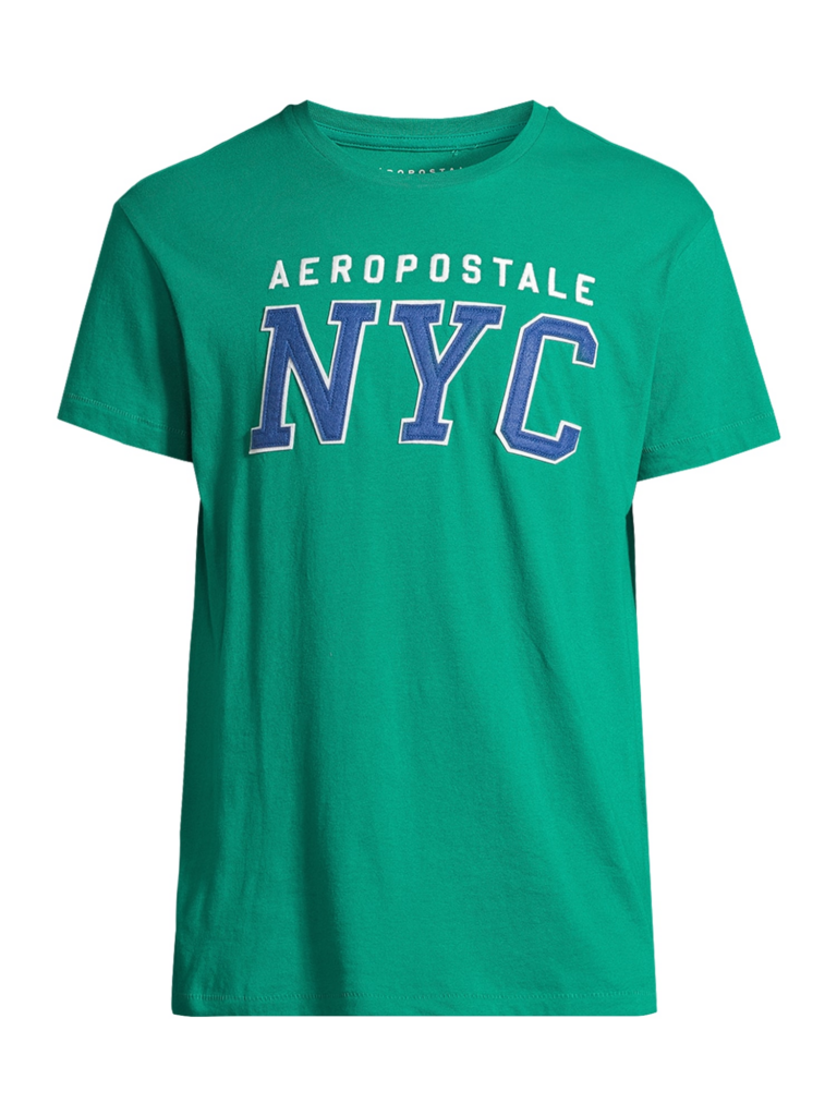 AÉROPOSTALE Tricou  albastru închis / verde / alb