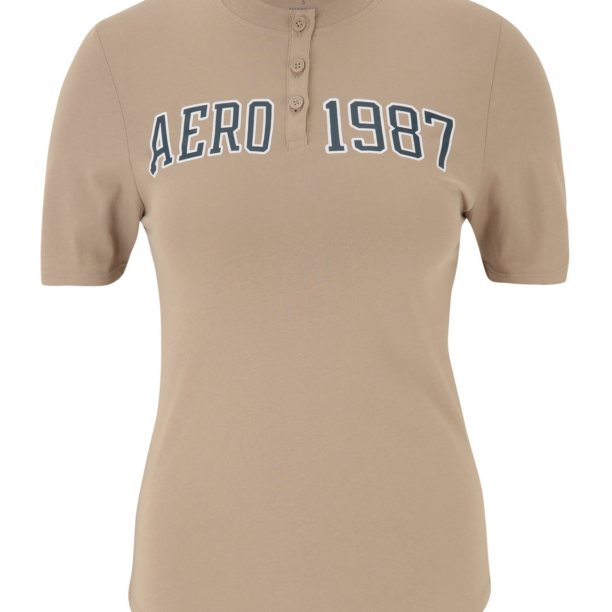 AÉROPOSTALE Tricou  bej / bleumarin / alb