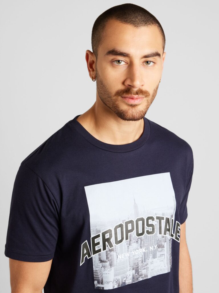 Preţ AÉROPOSTALE Tricou  bleumarin / albastru deschis / negru / alb