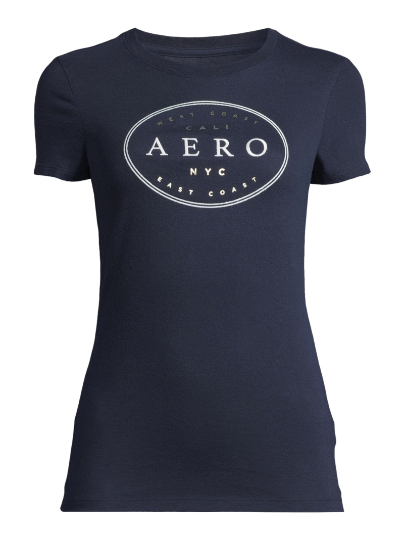 AÉROPOSTALE Tricou  bleumarin / argintiu / alb