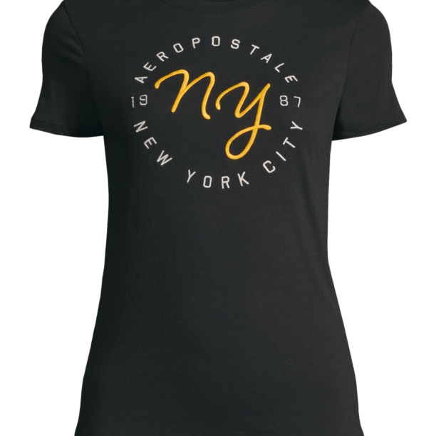 AÉROPOSTALE Tricou  galben / negru / alb