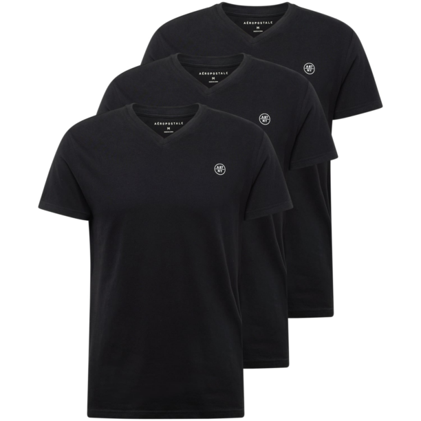 AÉROPOSTALE Tricou  negru / alb