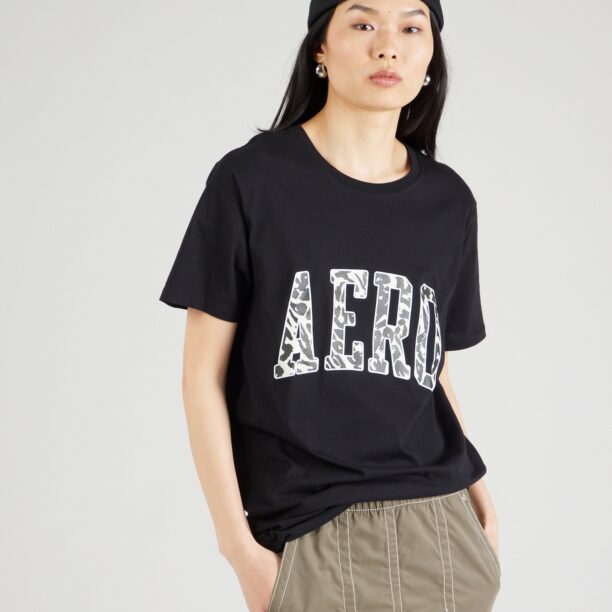 AÉROPOSTALE Tricou  negru / alb