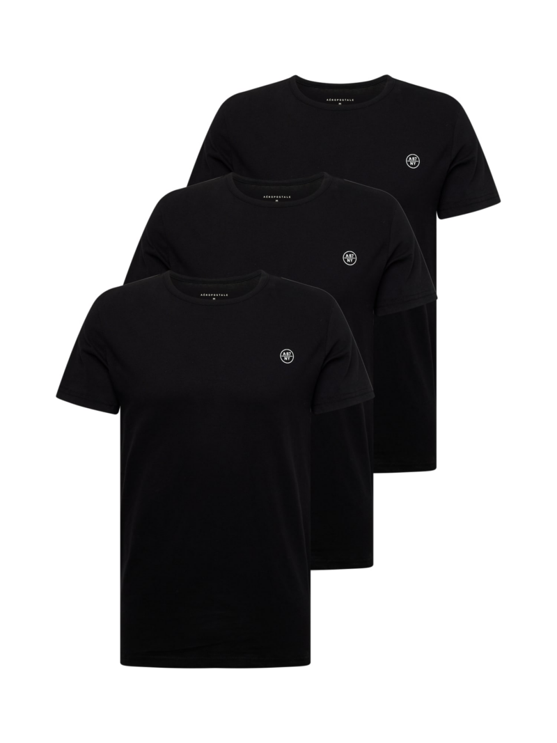 AÉROPOSTALE Tricou  negru / alb