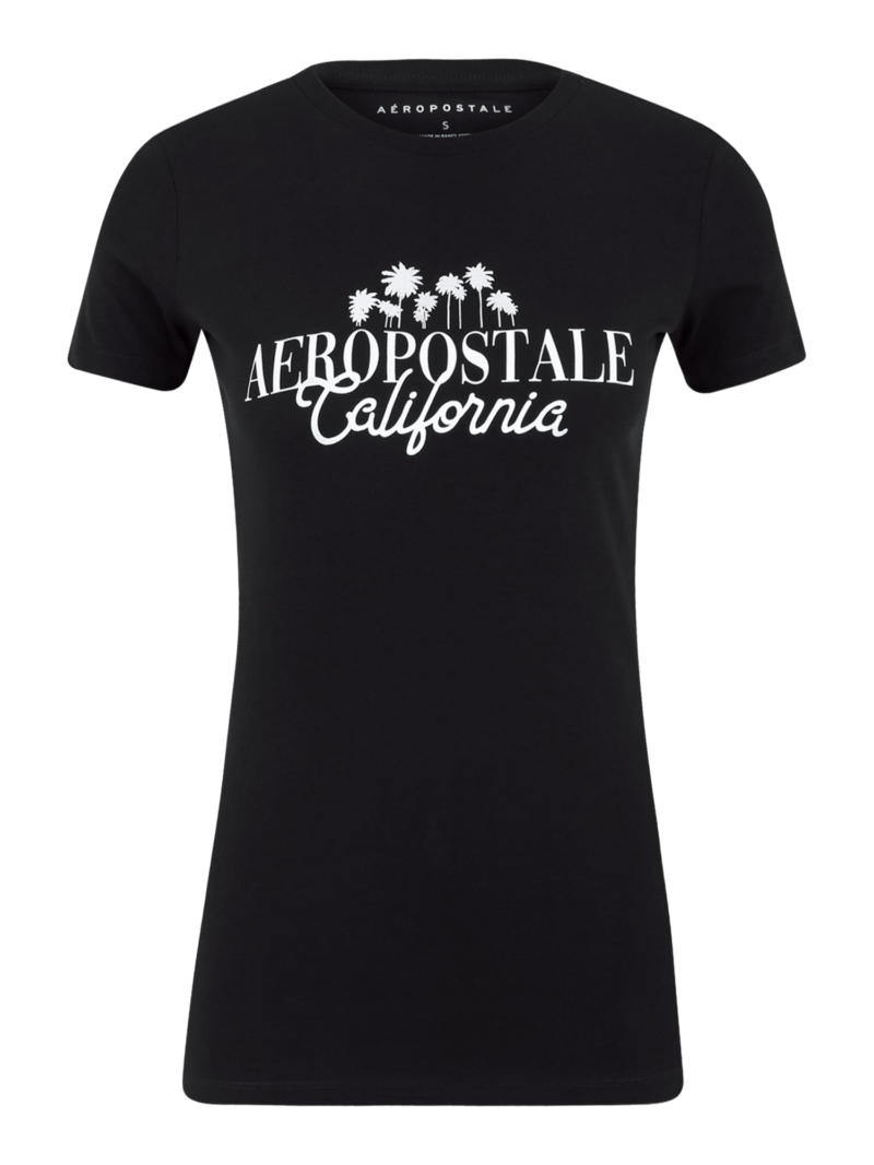 AÉROPOSTALE Tricou  negru / alb