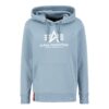 ALPHA INDUSTRIES Bluză de molton  albastru deschis / alb