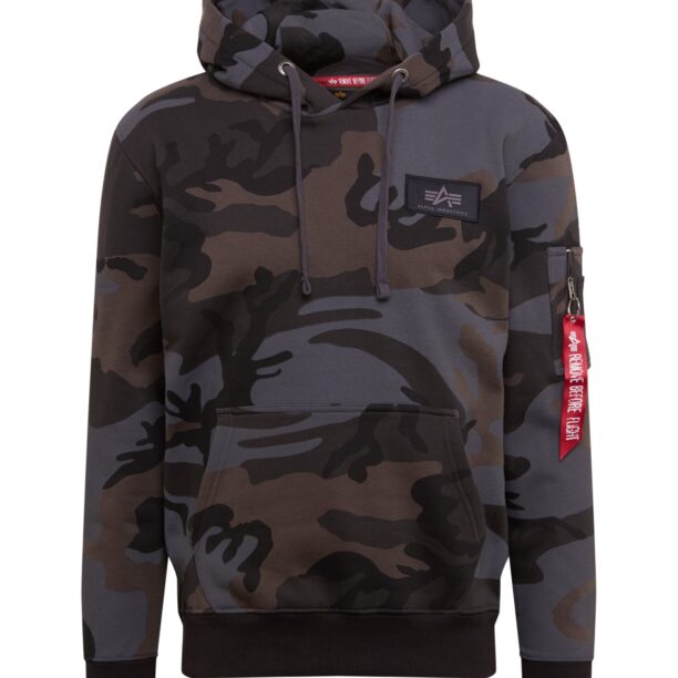 ALPHA INDUSTRIES Bluză de molton  albastru porumbel / maro / gri metalic / alb