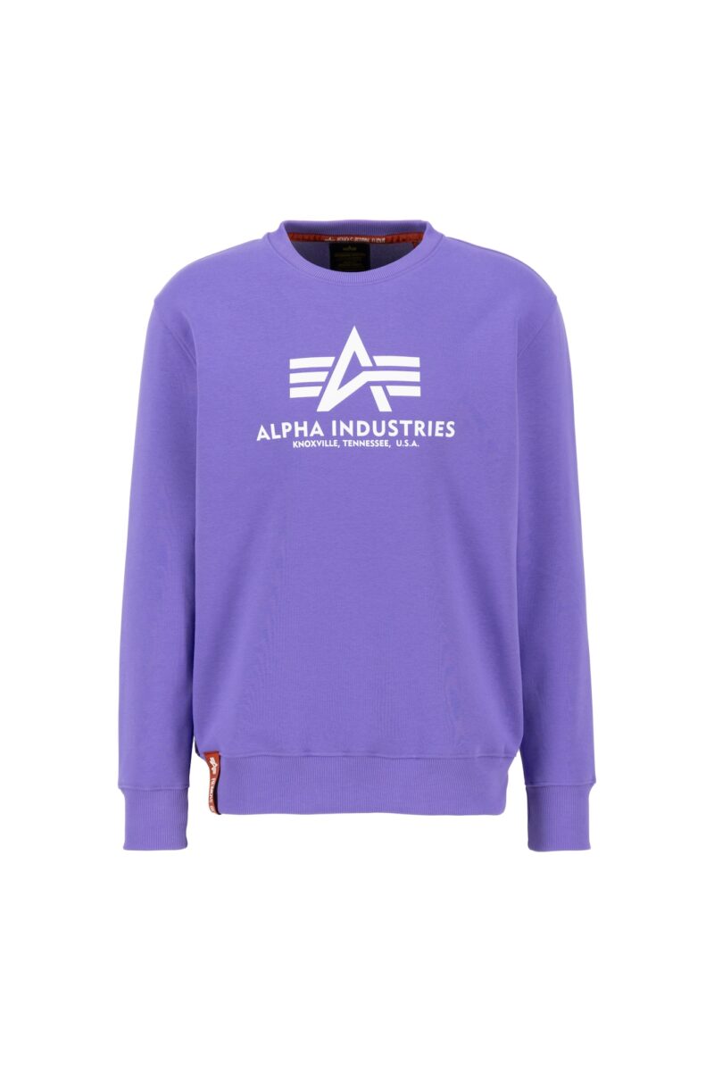 ALPHA INDUSTRIES Bluză de molton  albastru violet / alb