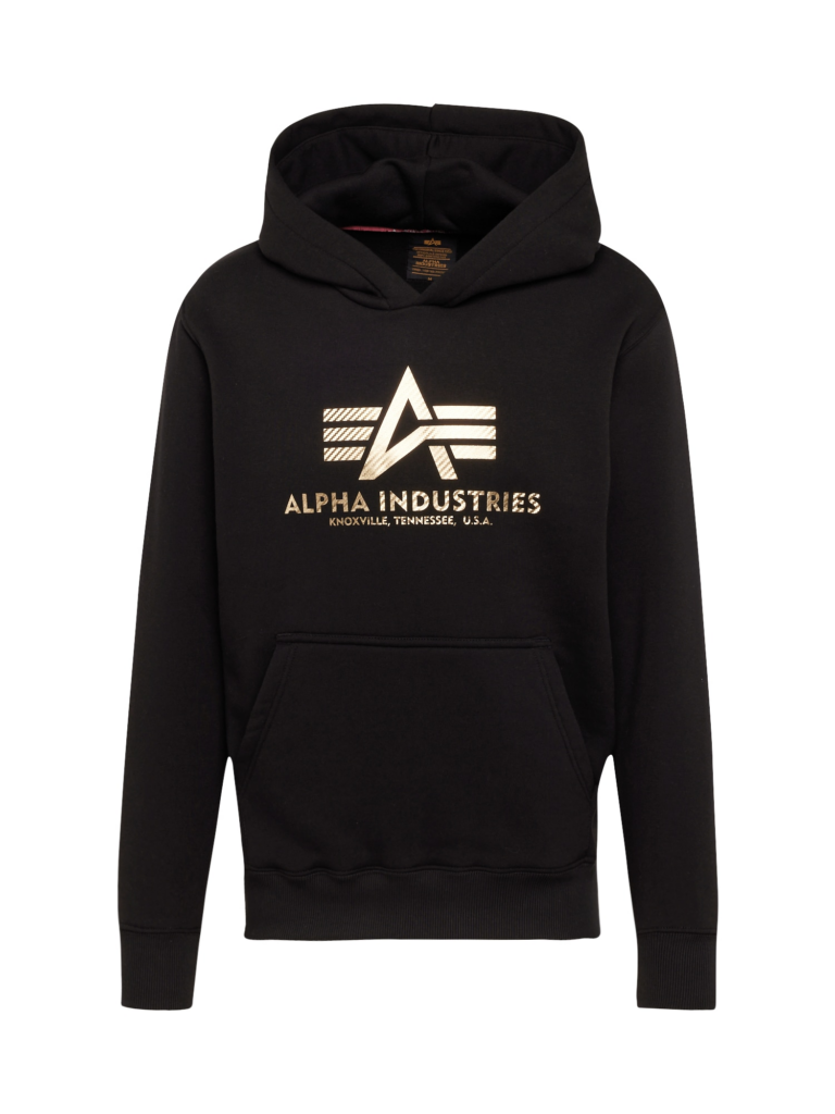 ALPHA INDUSTRIES Bluză de molton  auriu / negru