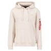 ALPHA INDUSTRIES Bluză de molton  bej deschis / roșu carmin / alb