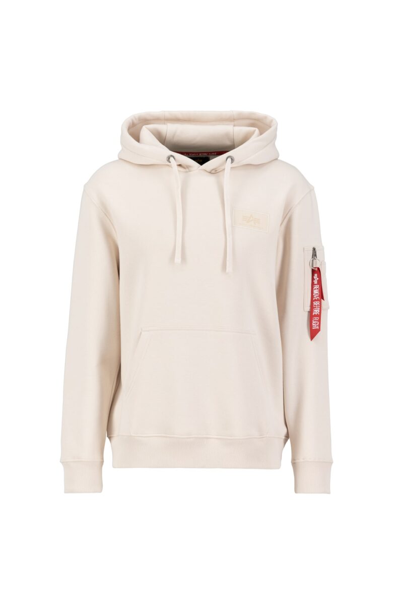 ALPHA INDUSTRIES Bluză de molton  bej deschis / roșu carmin / alb