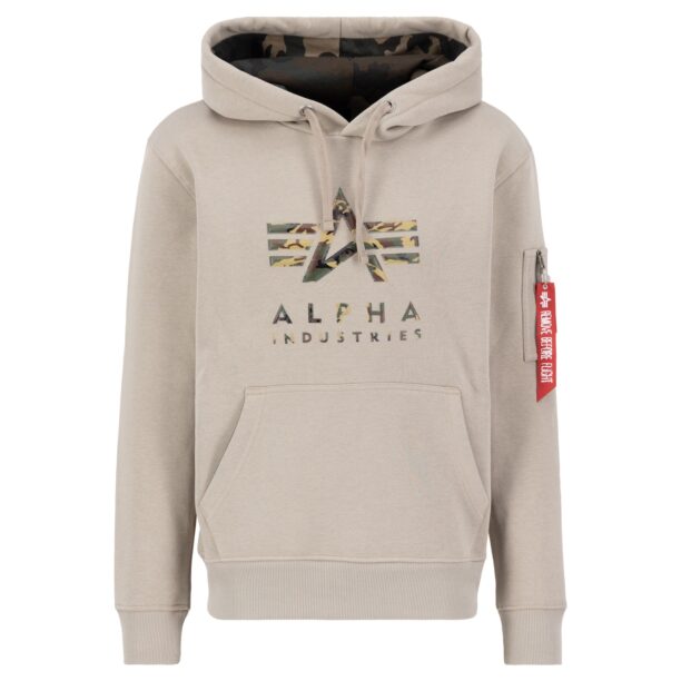 ALPHA INDUSTRIES Bluză de molton  bej / maro / sângeriu / alb