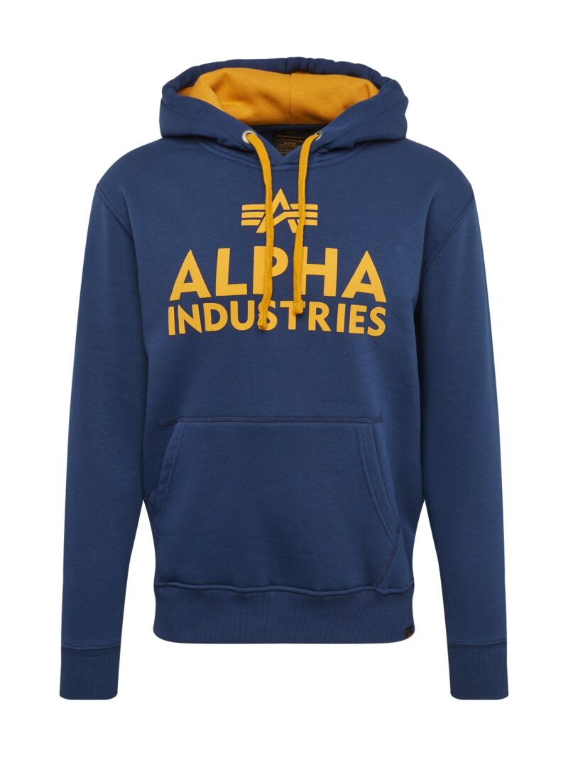 ALPHA INDUSTRIES Bluză de molton  bleumarin / galben șofran