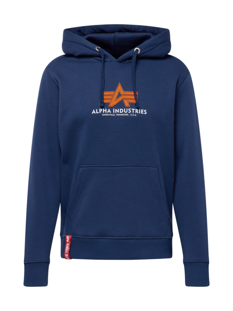 ALPHA INDUSTRIES Bluză de molton  bleumarin / portocaliu / alb