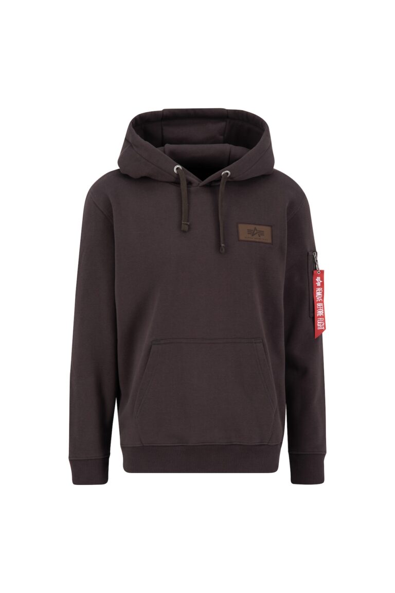 ALPHA INDUSTRIES Bluză de molton  ciocolatiu / alb