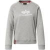 ALPHA INDUSTRIES Bluză de molton  gri amestecat / alb