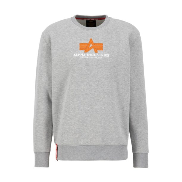 ALPHA INDUSTRIES Bluză de molton  gri amestecat / portocaliu / alb