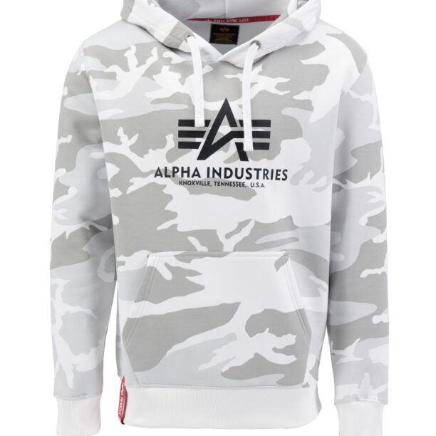 ALPHA INDUSTRIES Bluză de molton  gri / gri deschis / negru / alb