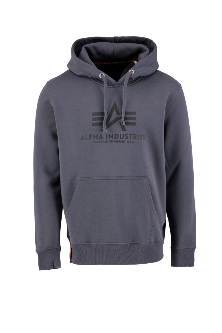 ALPHA INDUSTRIES Bluză de molton  gri închis / negru