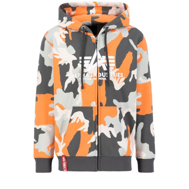 ALPHA INDUSTRIES Bluză de molton  gri metalic / gri deschis / portocaliu mandarină / alb