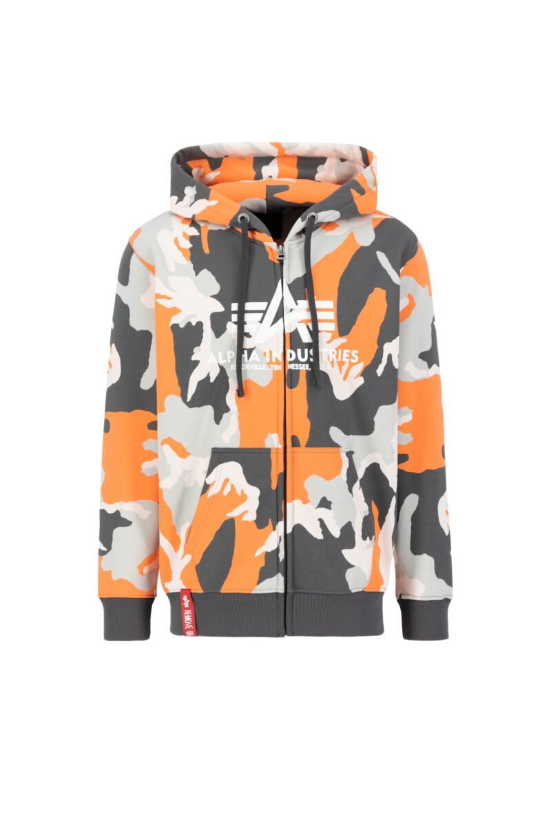 ALPHA INDUSTRIES Bluză de molton  gri metalic / gri deschis / portocaliu mandarină / alb