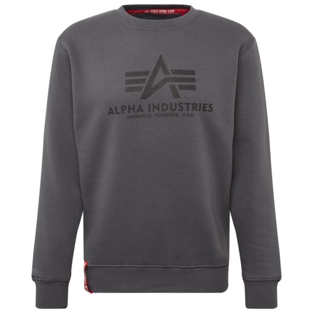 ALPHA INDUSTRIES Bluză de molton  gri metalic / gri închis