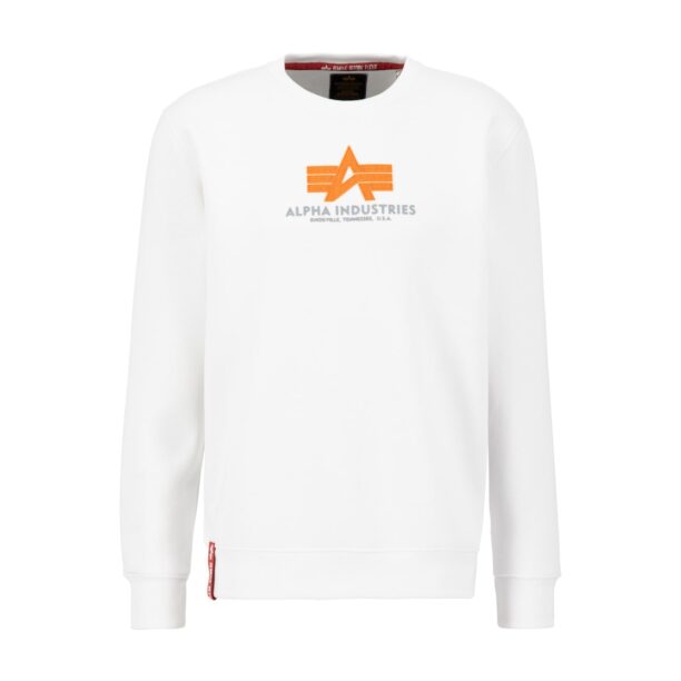 ALPHA INDUSTRIES Bluză de molton  gri / portocaliu / alb