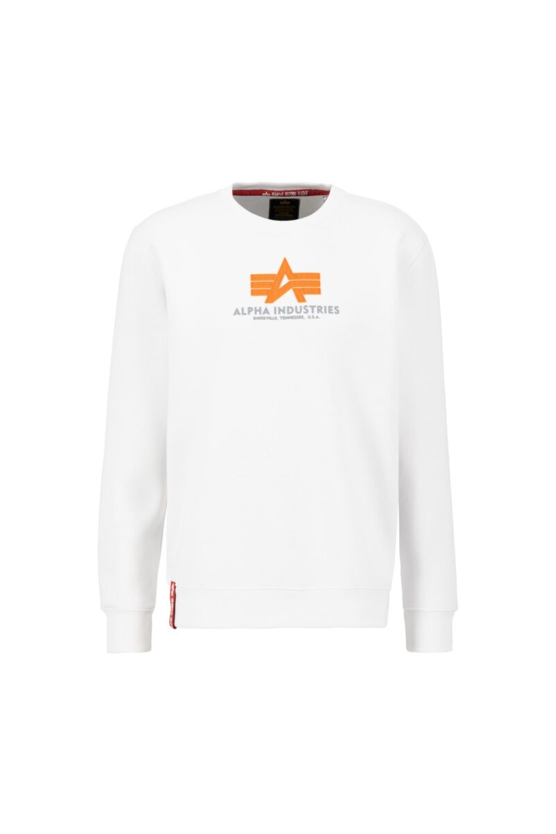 ALPHA INDUSTRIES Bluză de molton  gri / portocaliu / alb