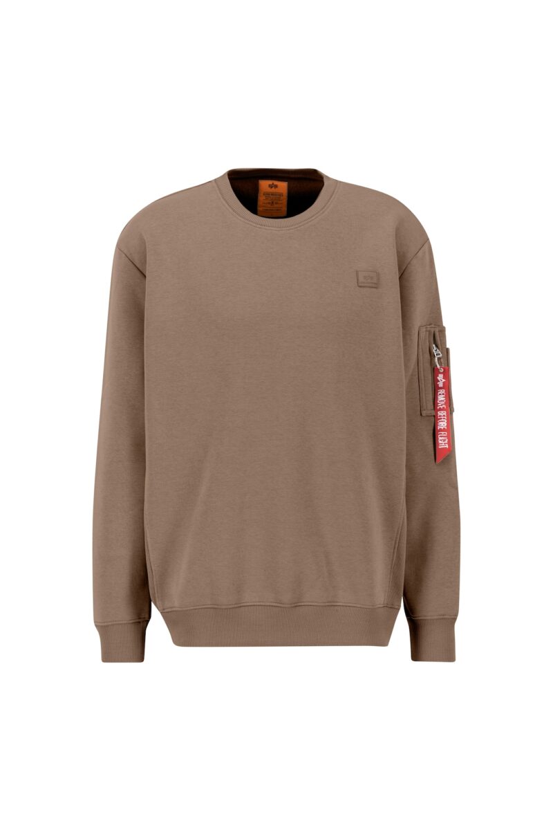 ALPHA INDUSTRIES Bluză de molton  gri taupe / roșu