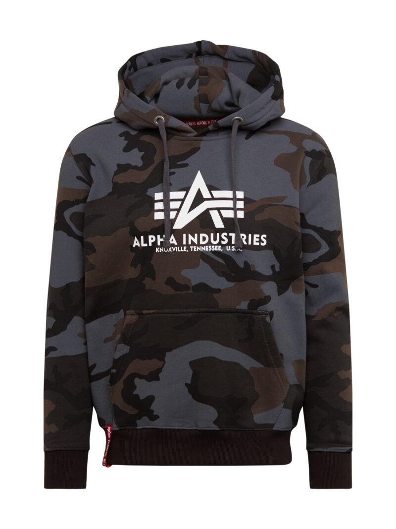 ALPHA INDUSTRIES Bluză de molton  maro / gri / negru / alb