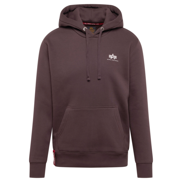 ALPHA INDUSTRIES Bluză de molton  maro închis / alb